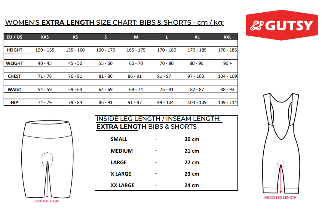 BLACK WOMEN'S CYCLING SHORTS - EXTRA LENGTH