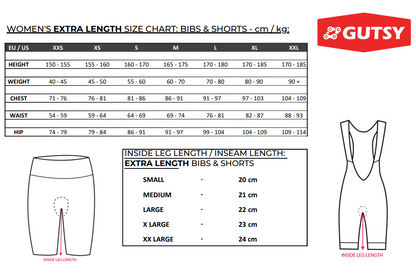 BLACK WOMEN'S CYCLING SHORTS - EXTRA LENGTH