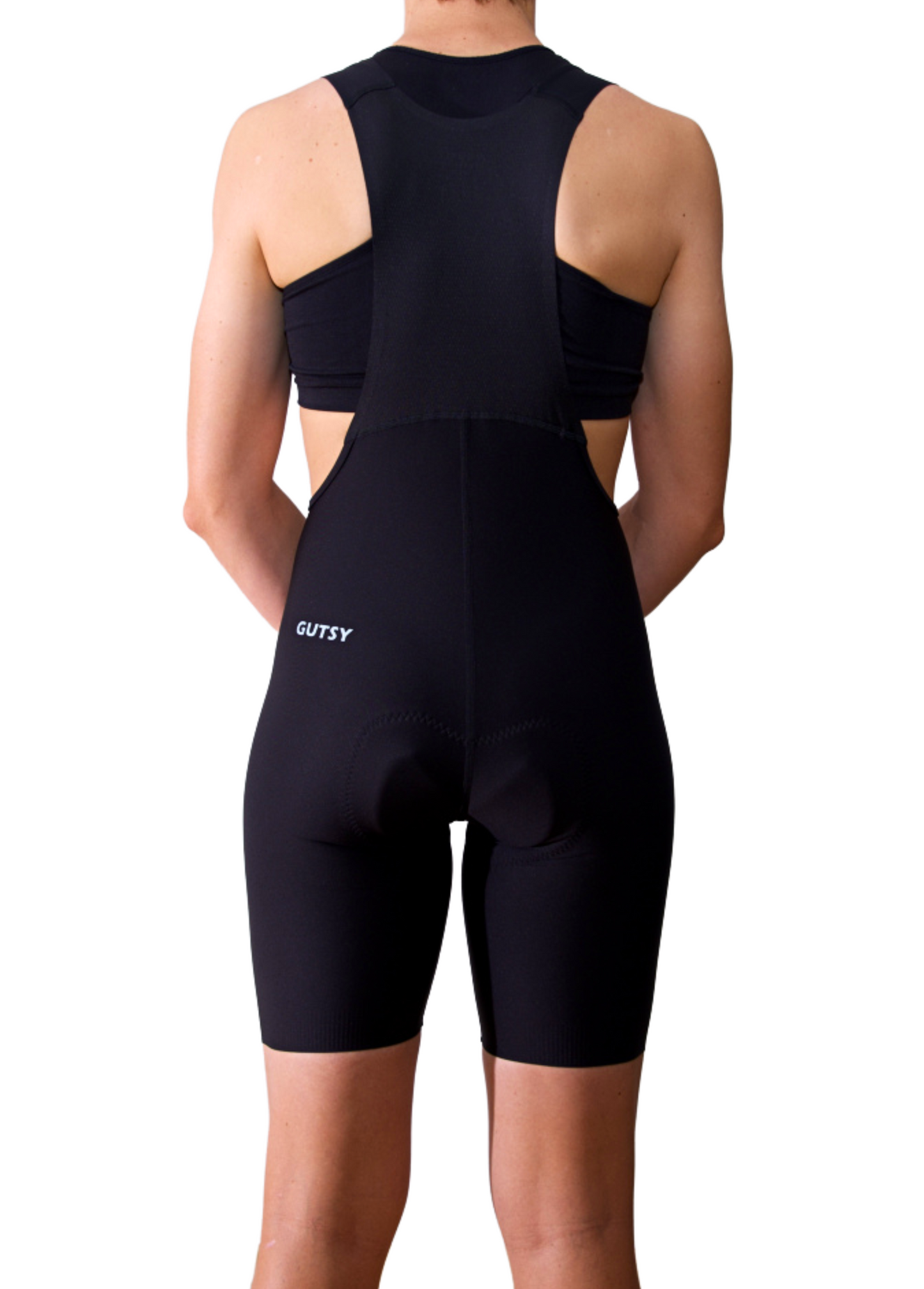 BLACK WOMEN'S CYCLING BIB SHORTS - EXTRA LENGTH