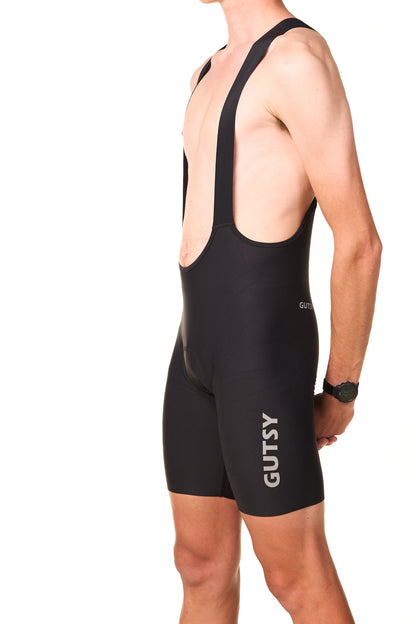 MEN'S MID-LENGTH CYCLING BIB SHORTS - BLACK